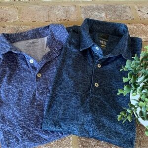 Golf Polo Shirt BUNDLE | Greg Norman & Peter Millar Collection Blue Patterned